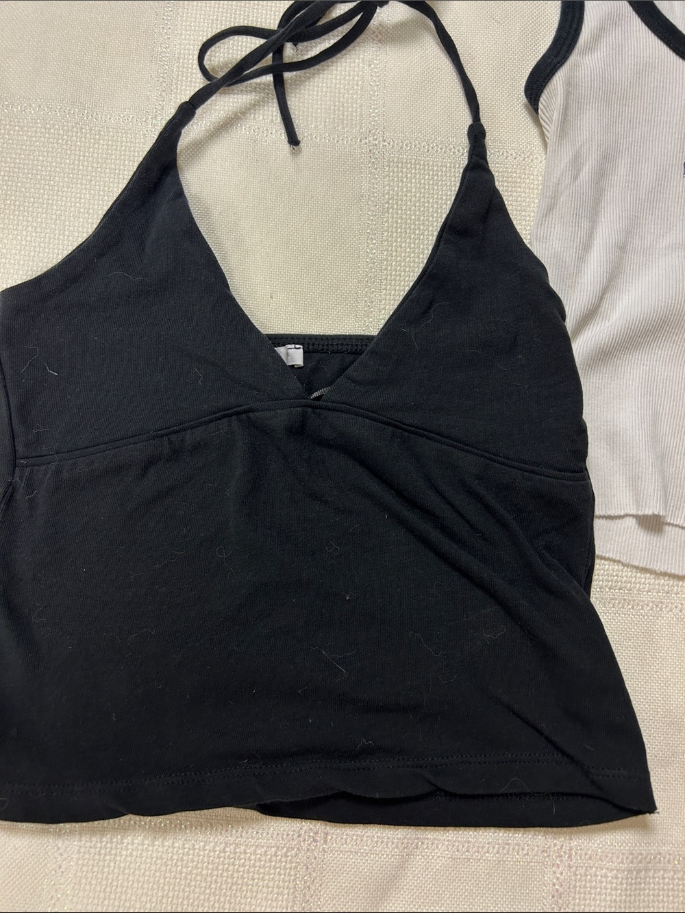 Women's Black Halter Tank Top - Sleek Black Summer Staple set image 4